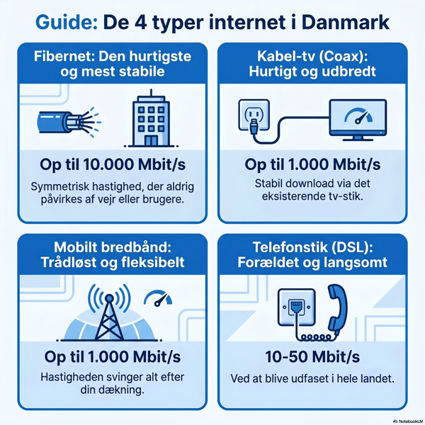 De 4 typer internet i Danmark